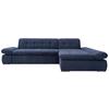 Ecksofa mit Schlaffunktion Moric Dunkelblau Mikrofaser - Chromfarben/Dunkelblau, KONVENTIONELL, Textil (300/172cm) - MID.YOU