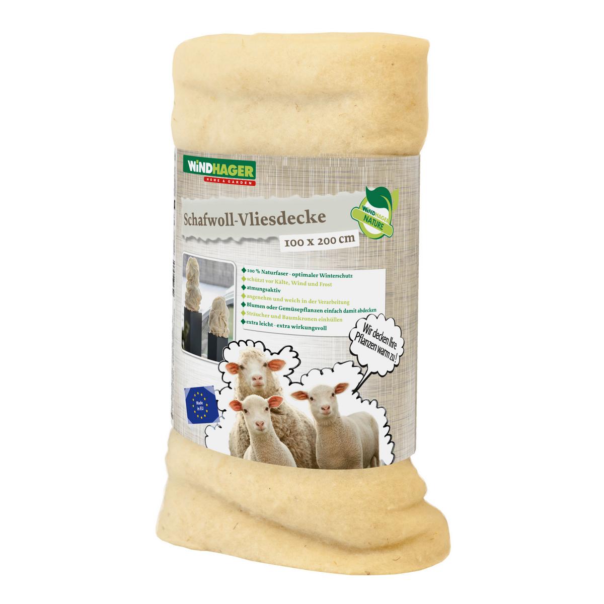 Schaffwoll-Vliesdecke, BxL: 100x20cm - Weiß, Basics, Textil (100/200cm) - Windhager