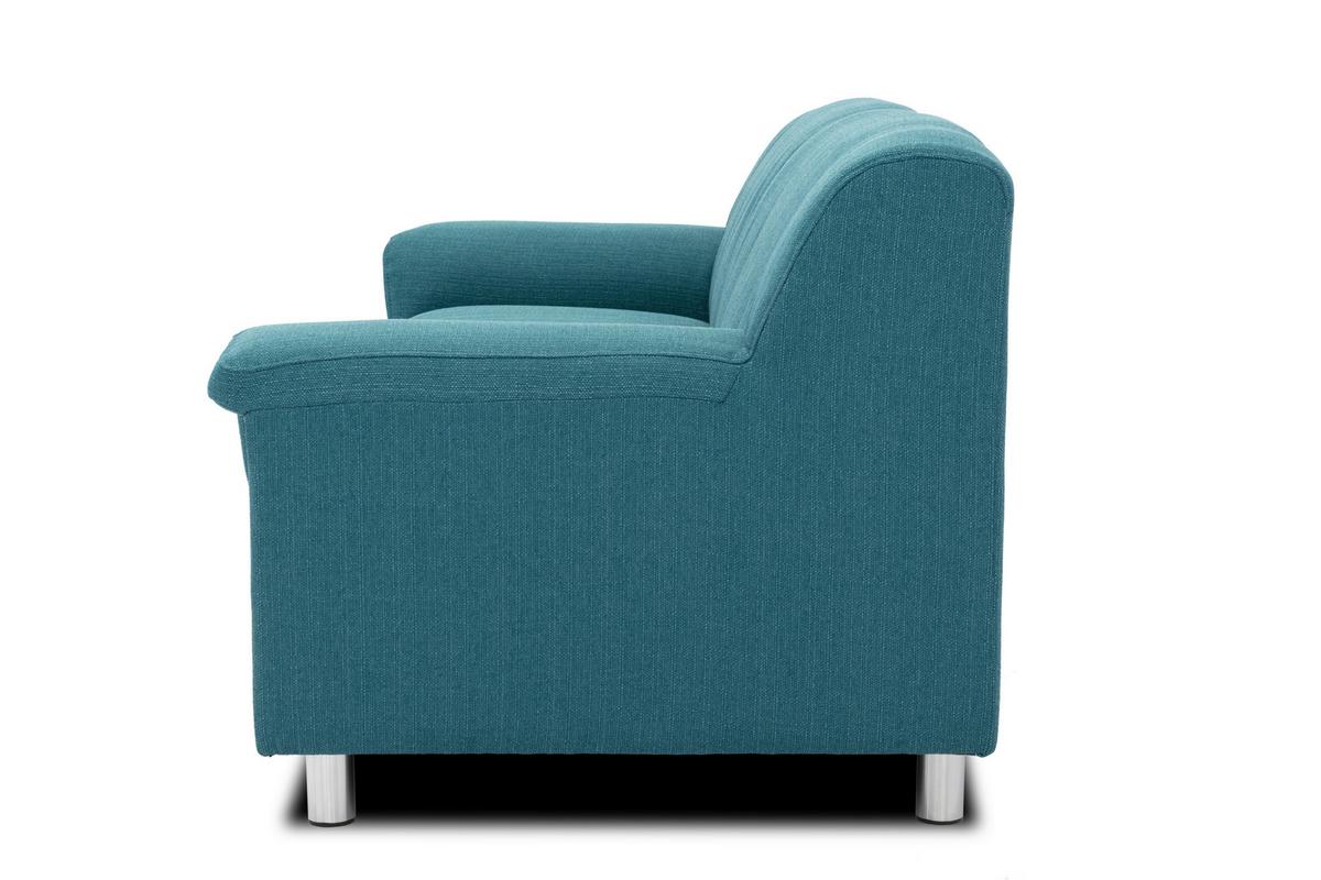 3-sitzer-sofa Jamie Rücken Echt Petrol Webstoff - Chromfarben/Petrol, KONVENTIONELL, Textil (190/72/80cm) - MID.YOU