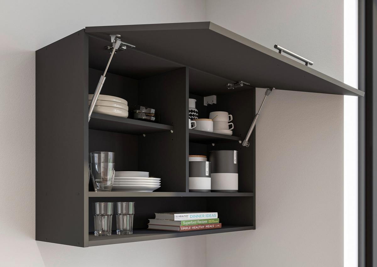 Küchenblock Berlin Schwarz/Eiche Dekor B: 260 cm - Schwarz/Eiche Artisan, Design, Holzwerkstoff (260cm) - MID.YOU