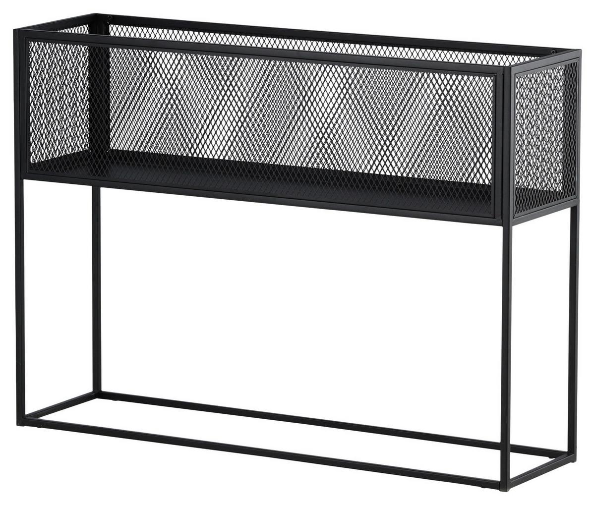 Bücherwand Netz - Schwarz, Design, Metall (110/80/30cm) - Livetastic
