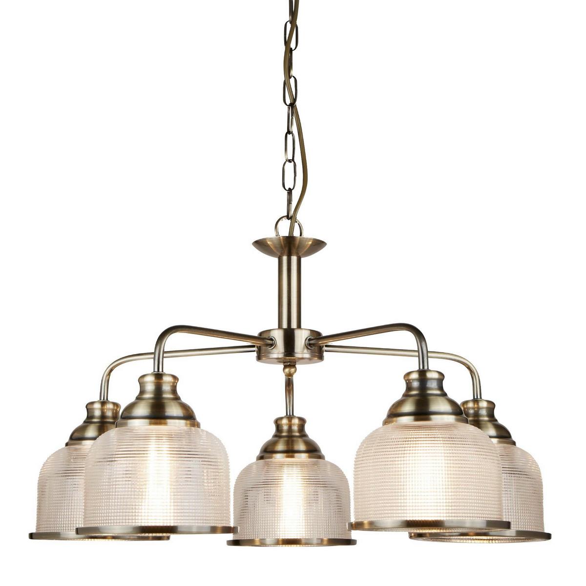 Hängeleuchte 1685-5ab Bistro Ii - Messingfarben, KONVENTIONELL, Glas/Metall (58/88cm)