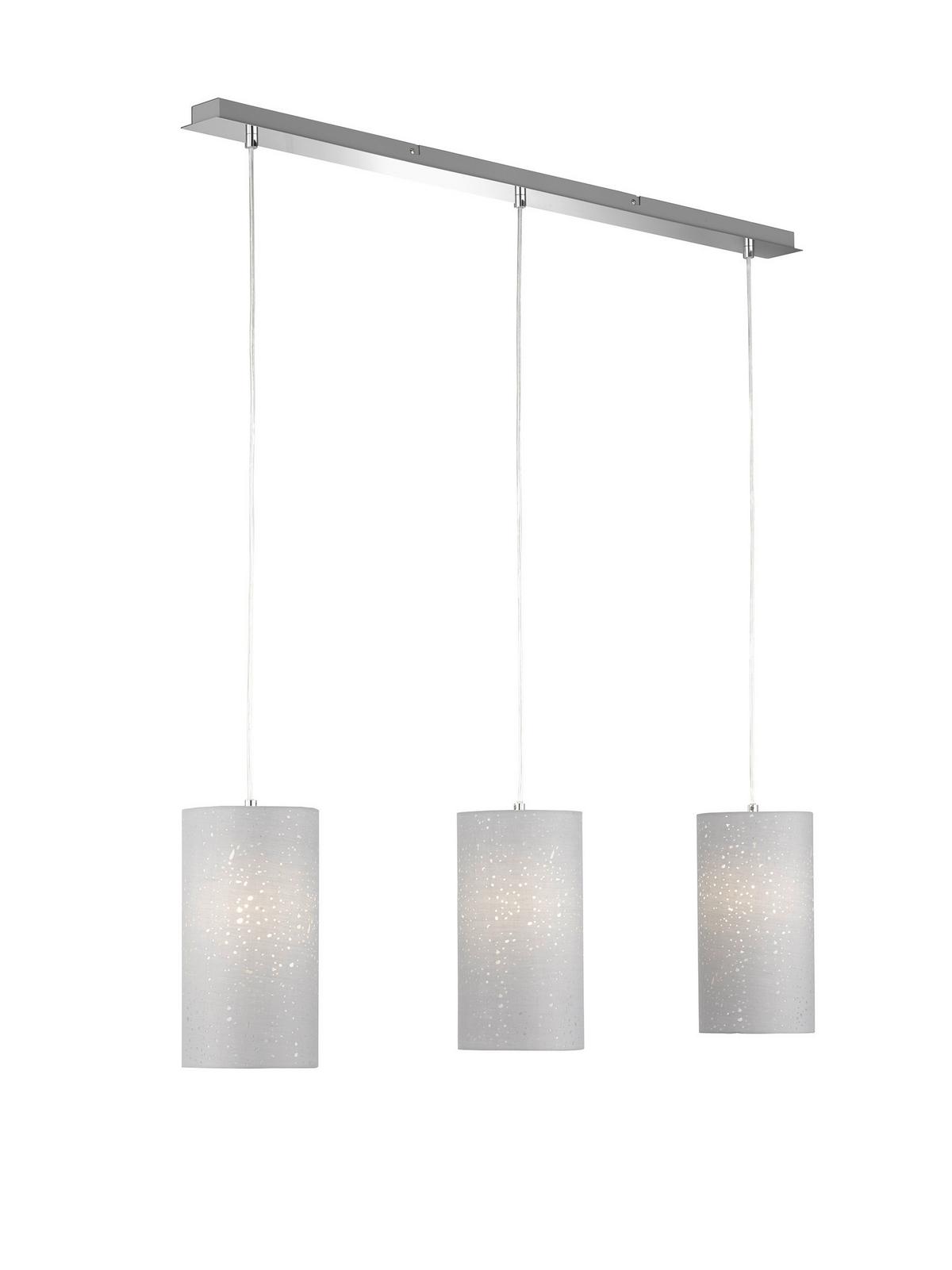 Hängeleuchte Thor H: 150 Cm 3-Flammig In Säulenform - Chromfarben/Grau, Design, Textil/Metall (110/150cm) - Fischer & Honsel