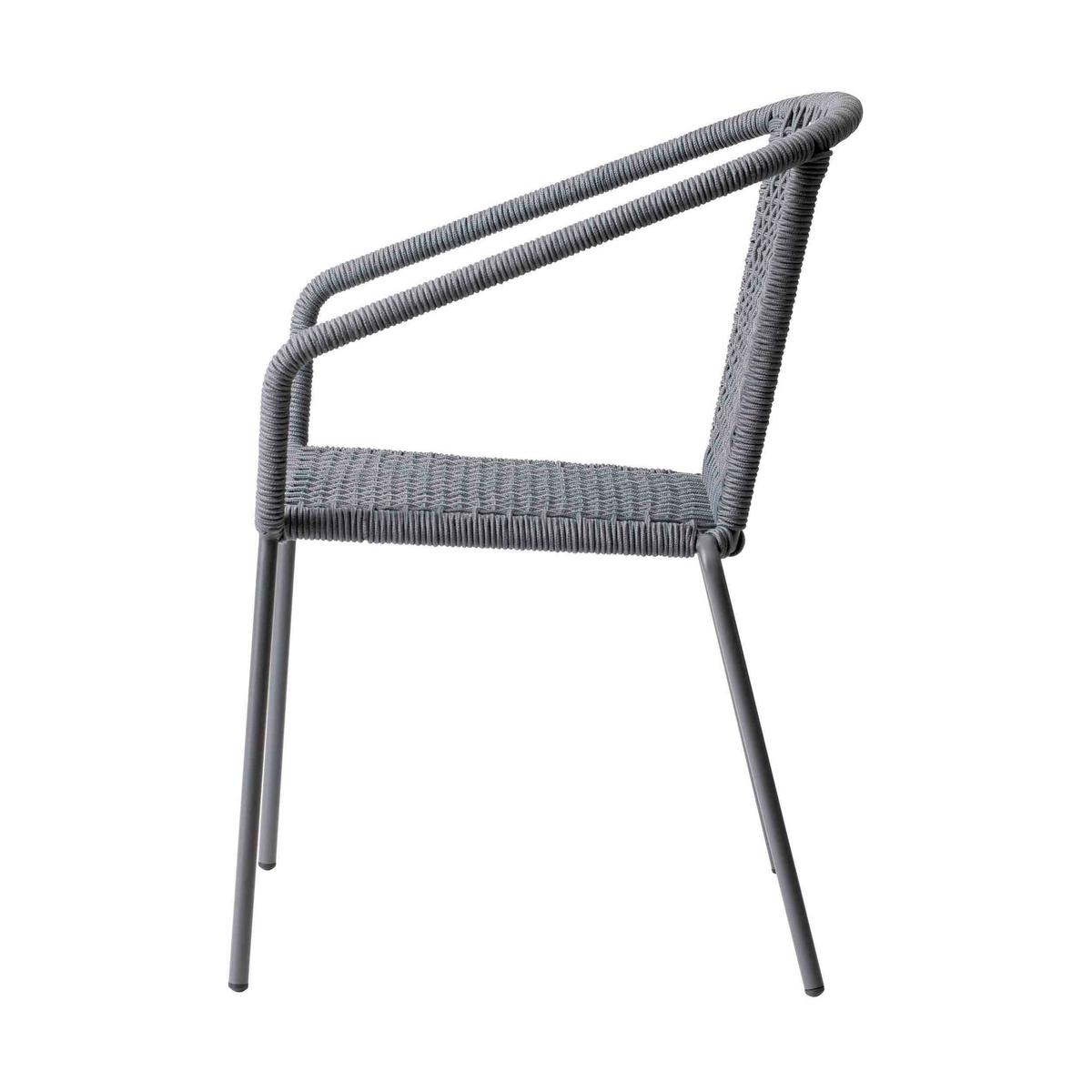 Gartensessel Vito, dunkelgrau 52x82x60 cm - Dunkelgrau/Anthrazit, Natur, Kunststoff/Metall (52/82/60cm) - Gardenson