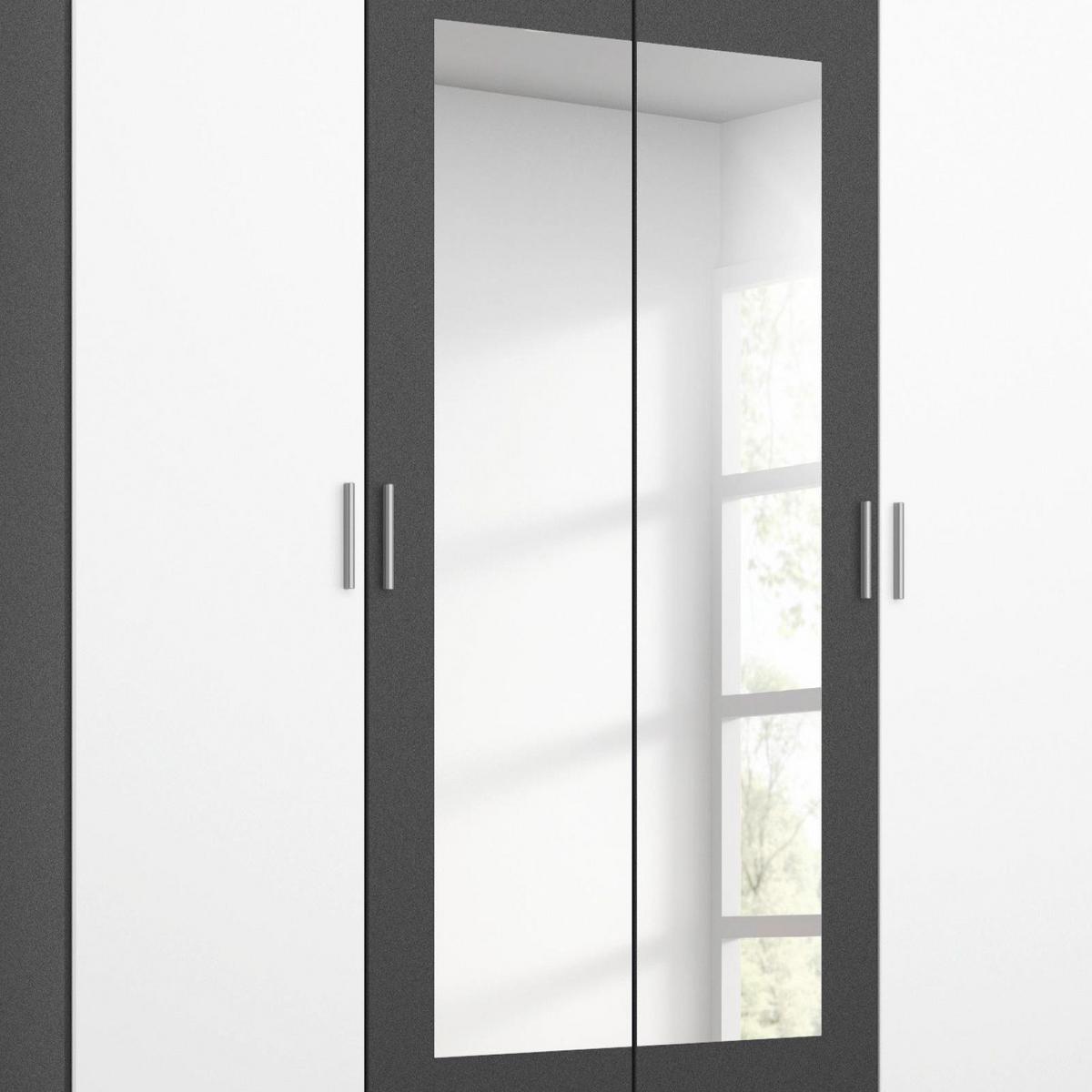 Drehtürenschrank Mit Spiegel 181cm Borneo, Grau/Weiß - Weiß/Grau, Basics, Holzwerkstoff (181/210/54cm) - Rauch Möbel