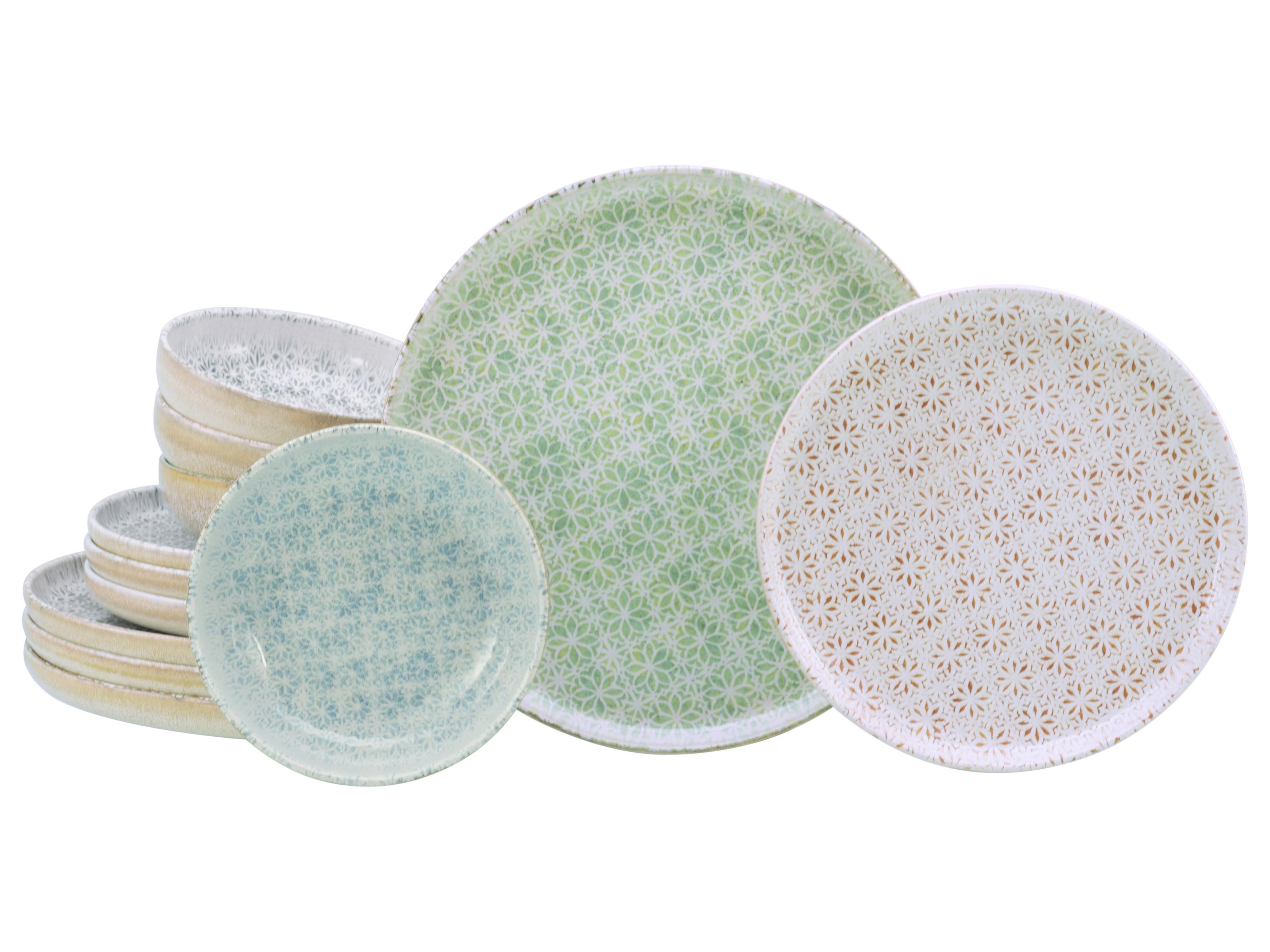 Tafelservice Emiliana Multicolor 12-Tlg - Multicolor, Basics, Keramik - Creatable