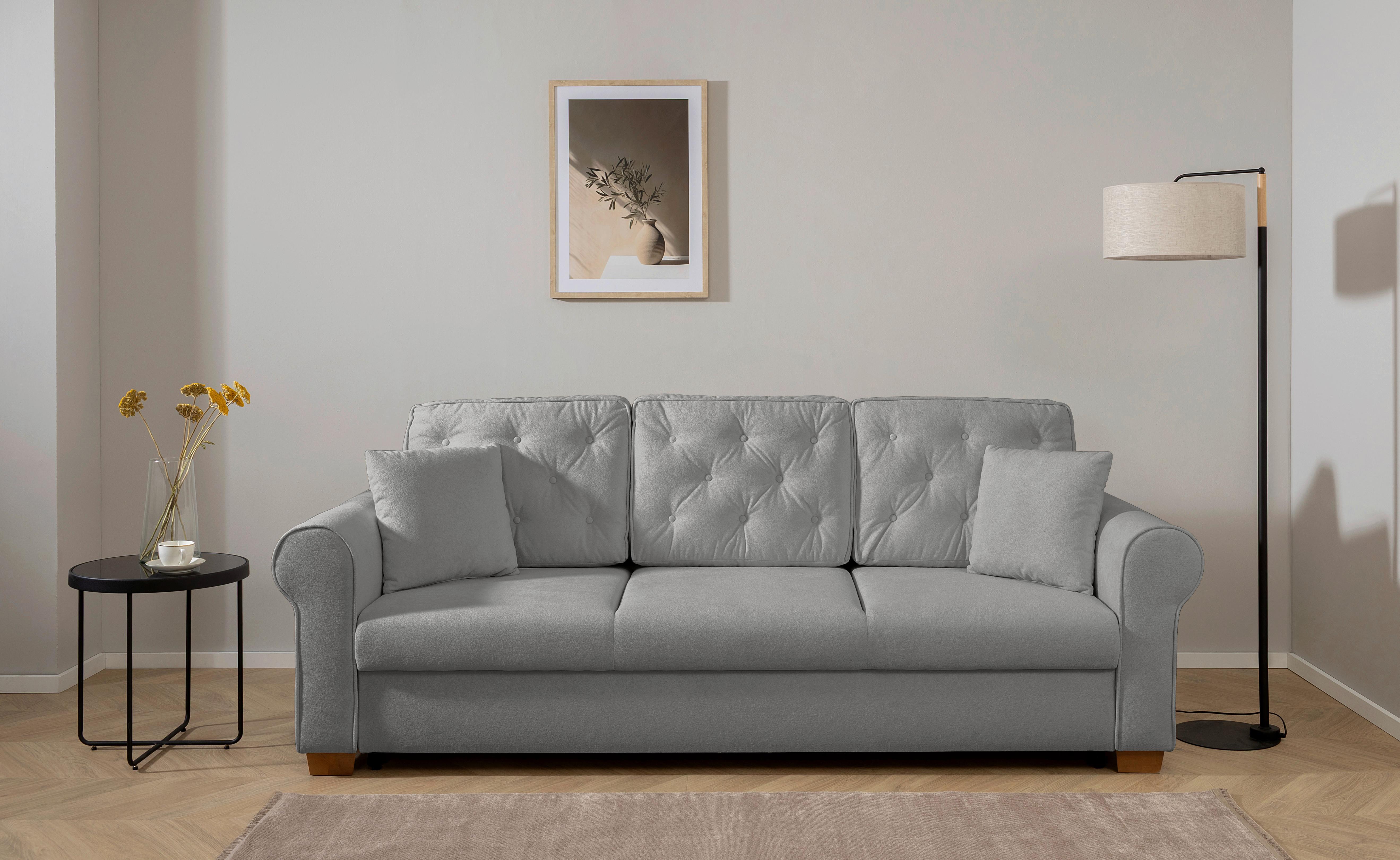 Schlafsofa Arles, Grau 70 B: 240 cm