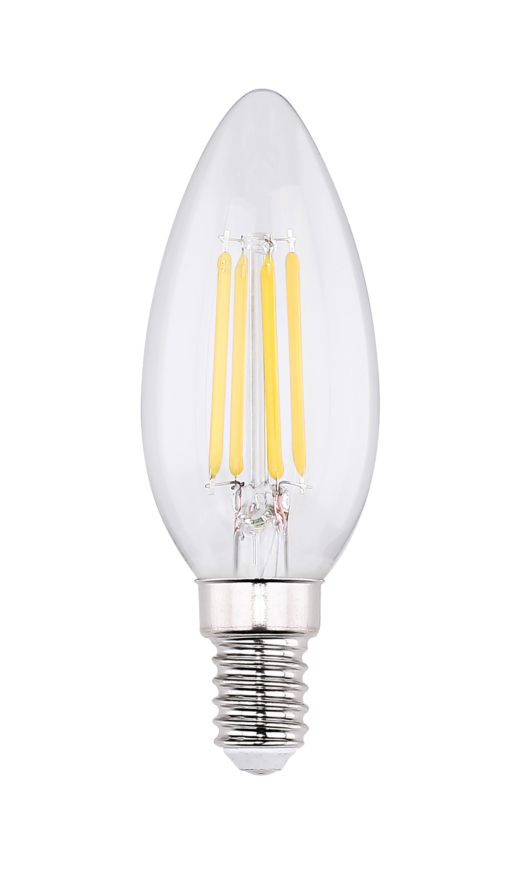 LED-Lampe Kerzenform E14, 4 W, 400 lm, 300 K - Klar, KONVENTIONELL, Glas (3,5/9,7cm)