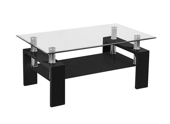 Konferenčný Stolík Silvia - čierna/číra, Moderný, kompozitné drevo/sklo (100/45/60cm) Konferenčný Stolík Silvia - čierna/číra, Moderný, kompozitné drevo/sklo (100/45/60cm)