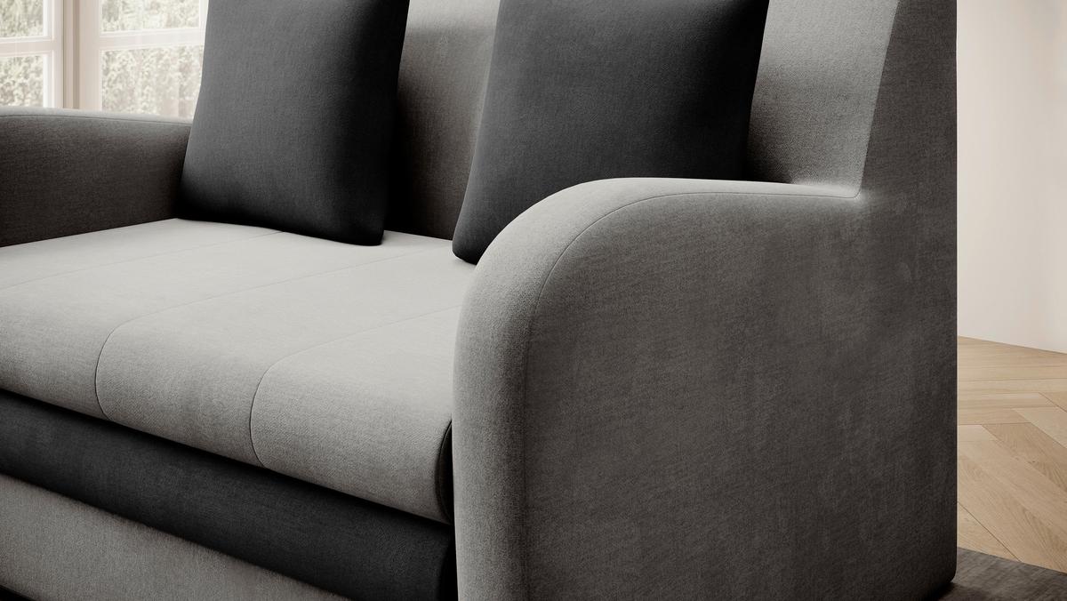 Schlafsofa Ario Grau, Schwarz, B: 244 Cm - Anthrazit/Hellgrau, Design, Textil (244/97/97cm) - MID.YOU