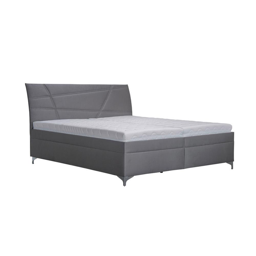 Čalúnená posteľ LAUREN 160x200, sivá koženka