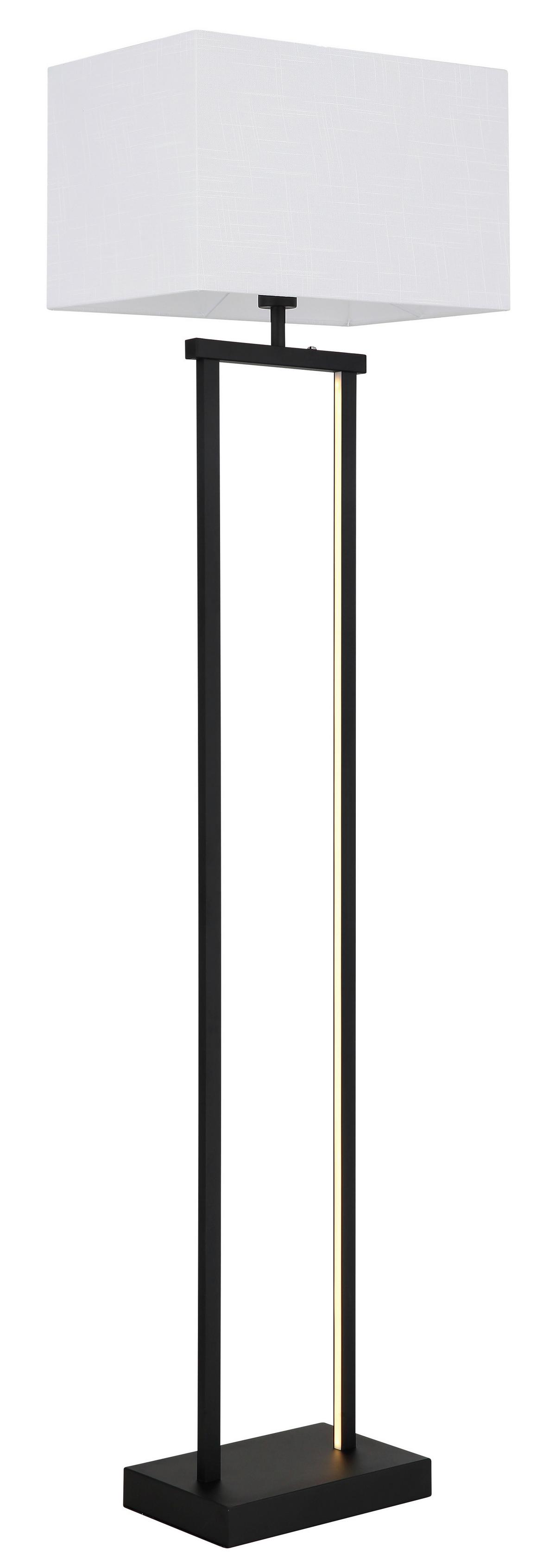 LED-STEHLEUCHTE Schwarz, ca. 40x27x153 cm - Schwarz/Weiß, Design, Kunststoff/Textil (40/27/153cm) - Globo