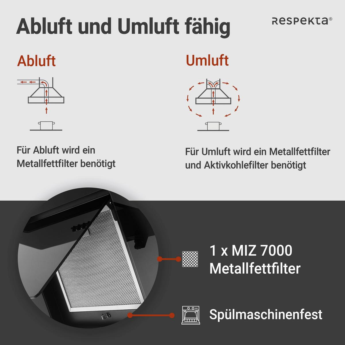 Dunstabzugshaube Svea Schwarz B: 90 Cm, Led - Schwarz, Trend, Glas/Metall (90/73,9-111,9/36cm) - Respekta