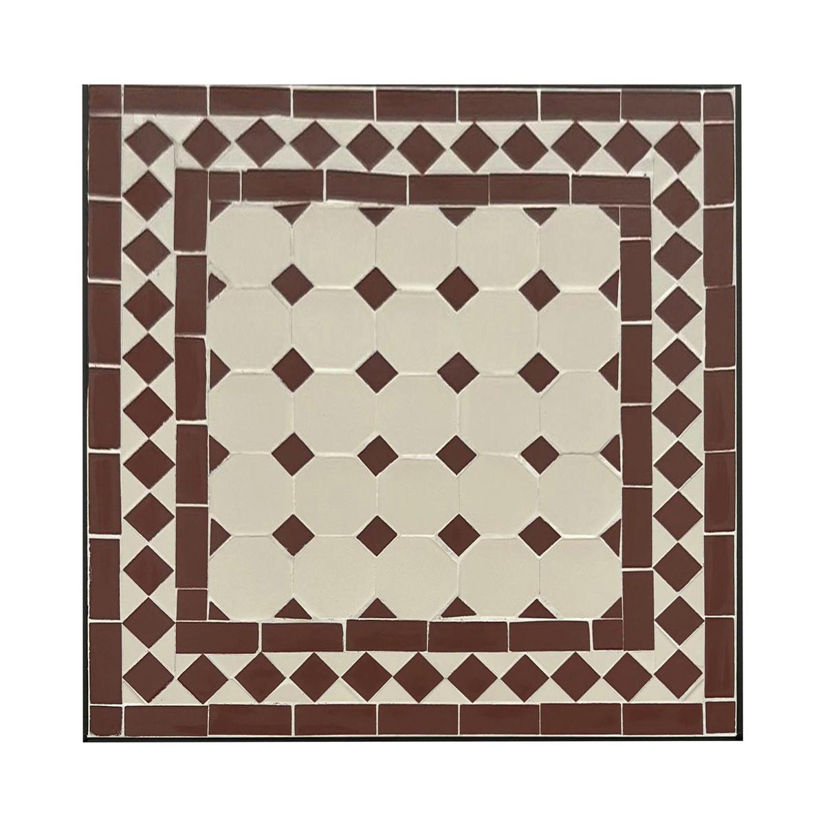 Gartenset Camilla Rot/Weiss - Creme/Schwarz, Basics, Keramik/Metall (60/60/75cm) - Ambia Garden