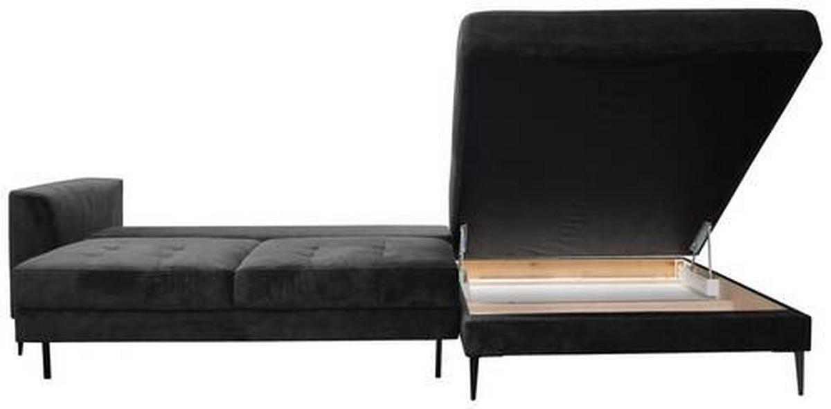 Eckschlafsofa Luzi - Anthrazit/Schwarz, MODERN, Textil (280/168cm) - Trendmanufaktur