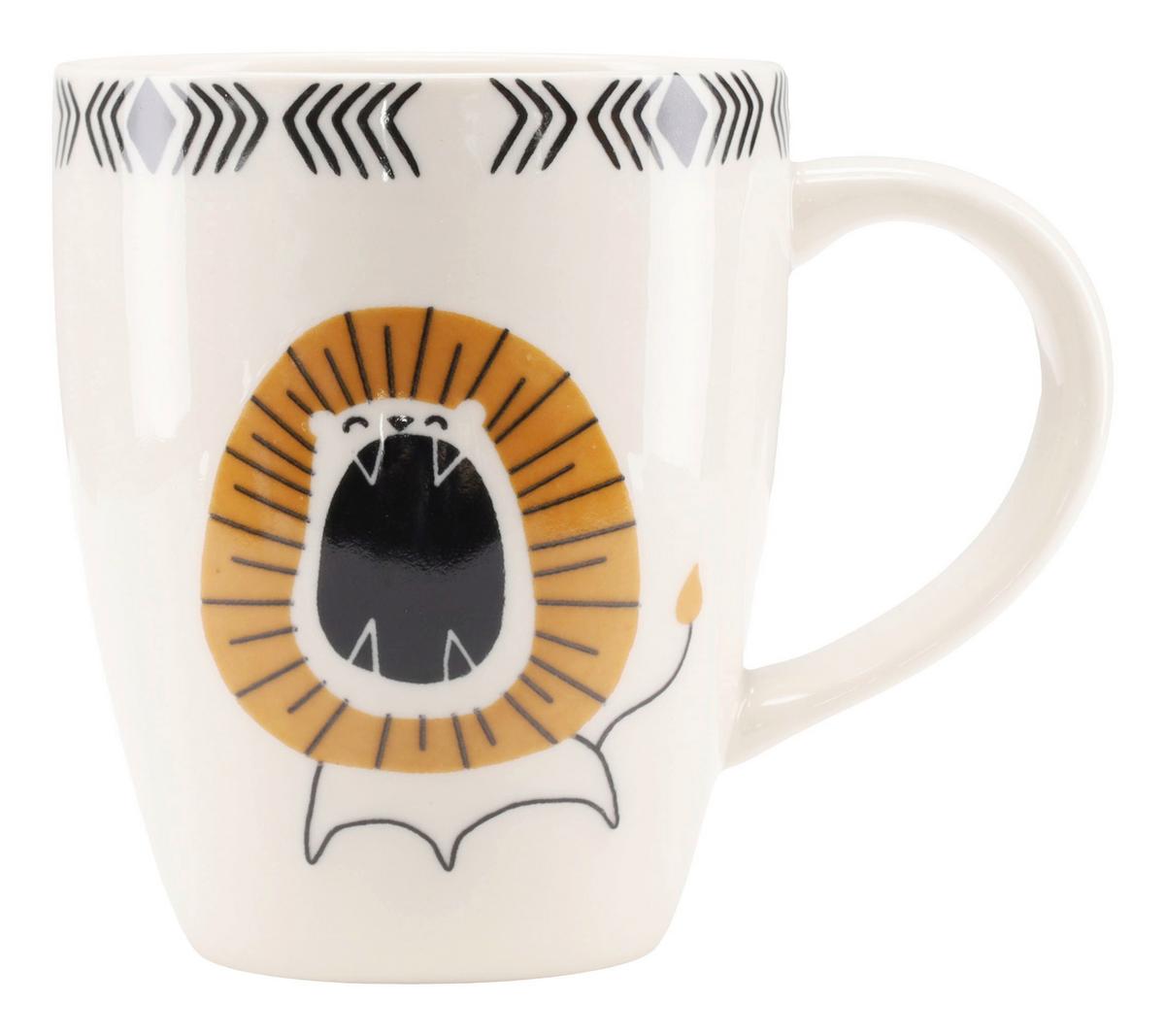 Kinderbecher Steinzeug Safari 4 -Teilig., ca. 250 ml - Multicolor, Basics, Keramik - Creatable