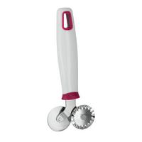 Doppelteigrädchen Morgan, Weiß B/H/T: ca. 7/22,5/2,1 cm - Edelstahlfarben/Weiß, Basics, Kunststoff/Metall (7/22,5/2,1cm) - Metaltex