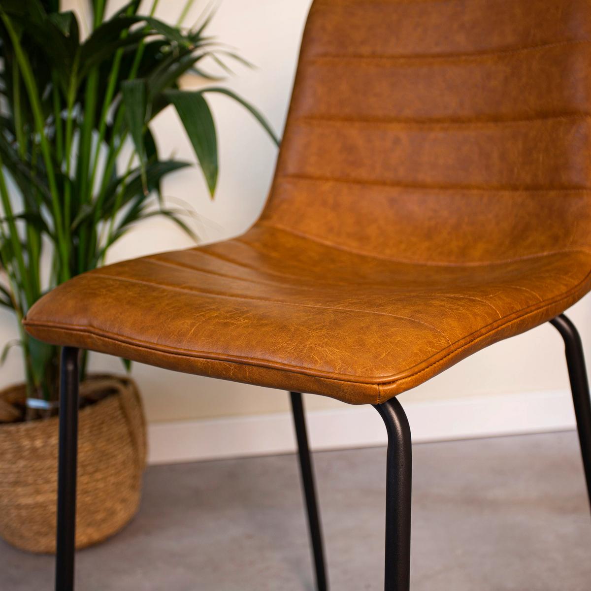 Barhocker-set Milan - Cognac/Schwarz, KONVENTIONELL, Kunststoff/Textil (49/98/54,5cm) - MID.YOU