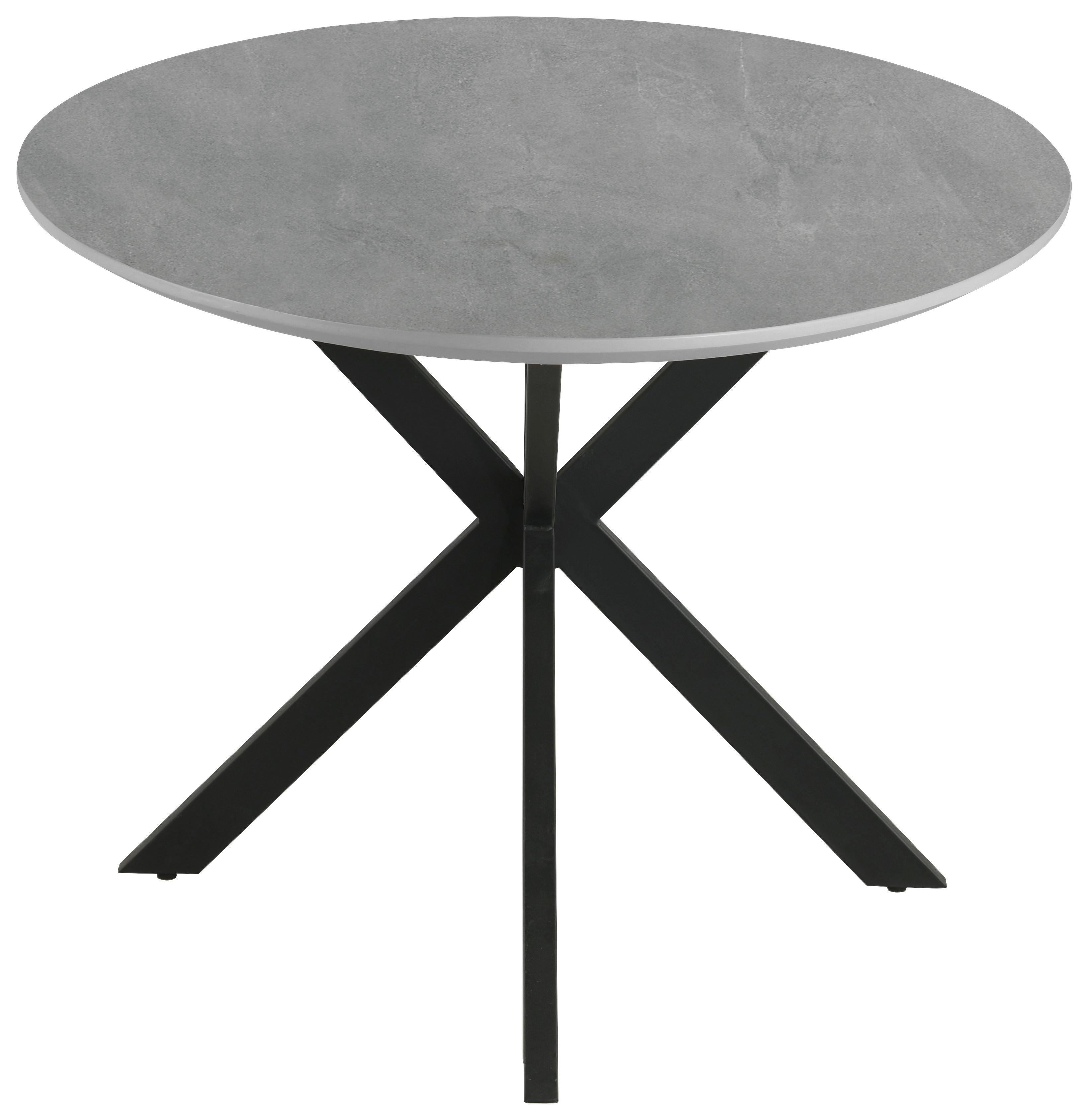 Esstisch Lote-Giga-S - Schwarz/Grau, MODERN, Holzwerkstoff/Metall (180/75/90cm)