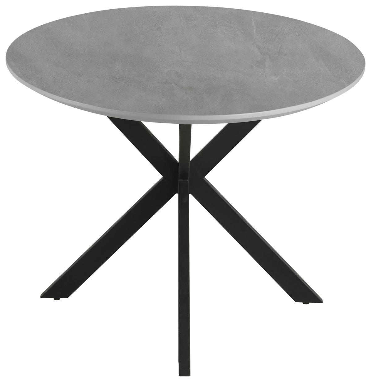 Esstisch Lote-Giga-S - Schwarz/Grau, MODERN, Holzwerkstoff/Metall (180/75/90cm)