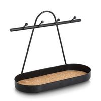 Ablage mit Haken Metall/Kork - Schwarz, Basics, Holz/Metall (27,5/12,5/23,5cm) - Zeller Present