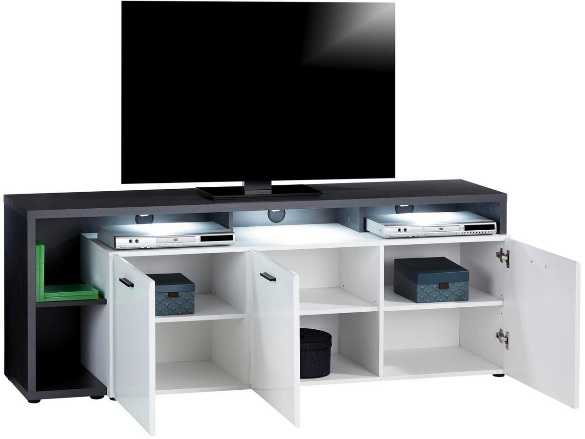 Tv-board Garda New Ganf 03 B: 177,2 Cm Grau/weiß - Schwarz/Weiß, MODERN, Holzwerkstoff (177,2/65/42cm)