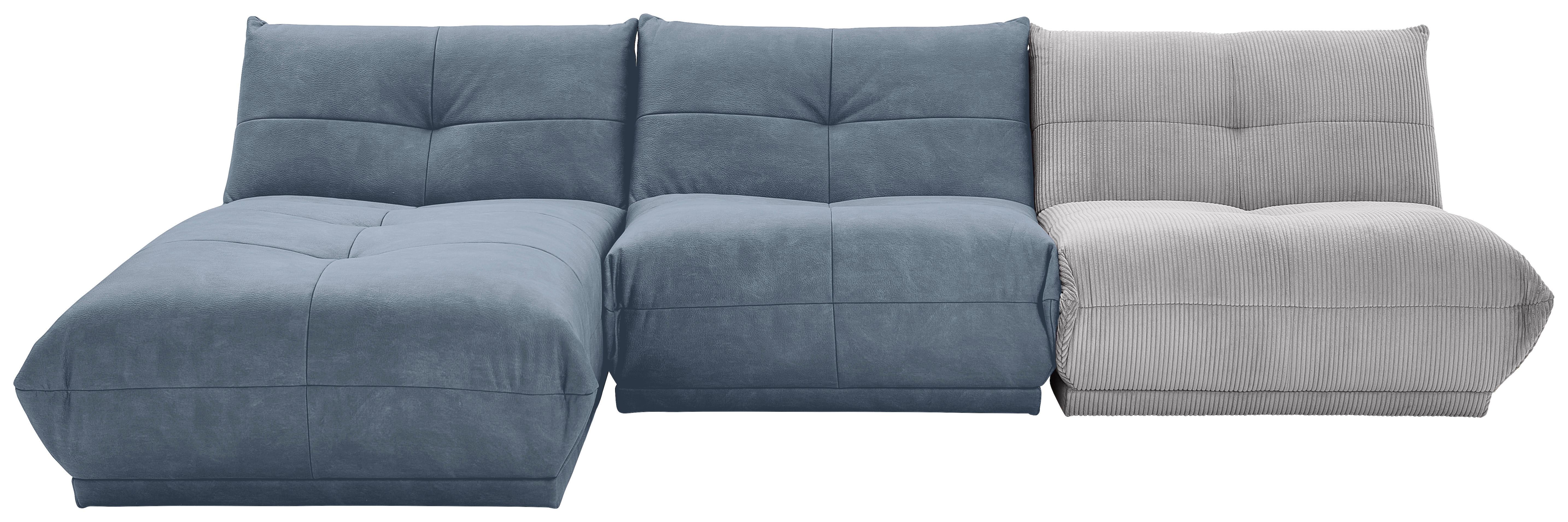 Ecksofa Giselle Blaugrau/Grau S: 185x315 cm - Blaugrau/Grau, Trend, Textil (185/315cm) - Livetastic