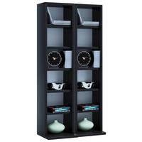 CD Regál Milano š:42 cm čierny - čierna, Konventionell, kompozitné drevo (42/92/20cm) - MID.YOU