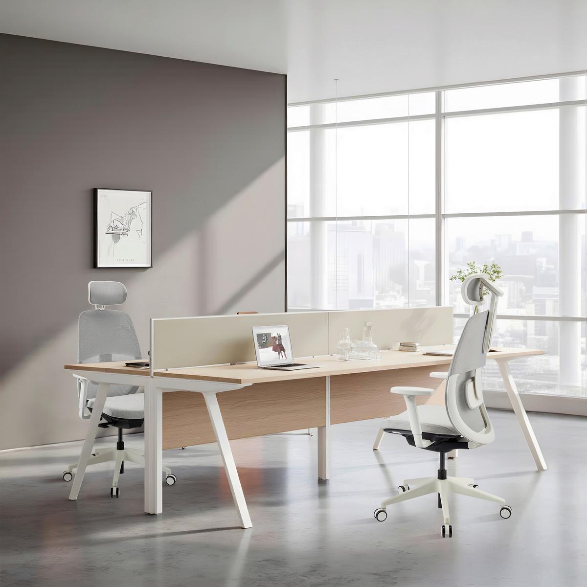 Drehstuhl Skandis Pro Weiß/Grau B: 71cm - Weiß/Grau, MODERN, Kunststoff/Textil (71/131/66cm) - MID.YOU