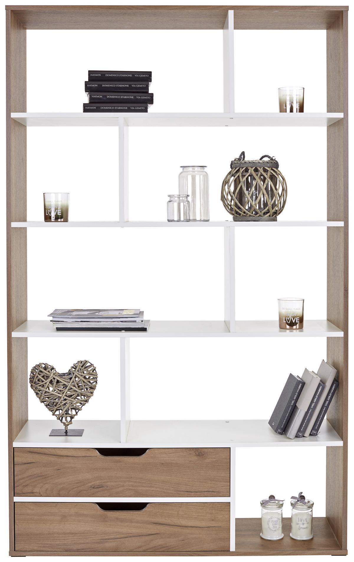 DĚLICÍ STĚNA ROBERTO - tmavě hnědá/barvy dubu, Moderní, kompozitní dřevo (110/185/32cm)