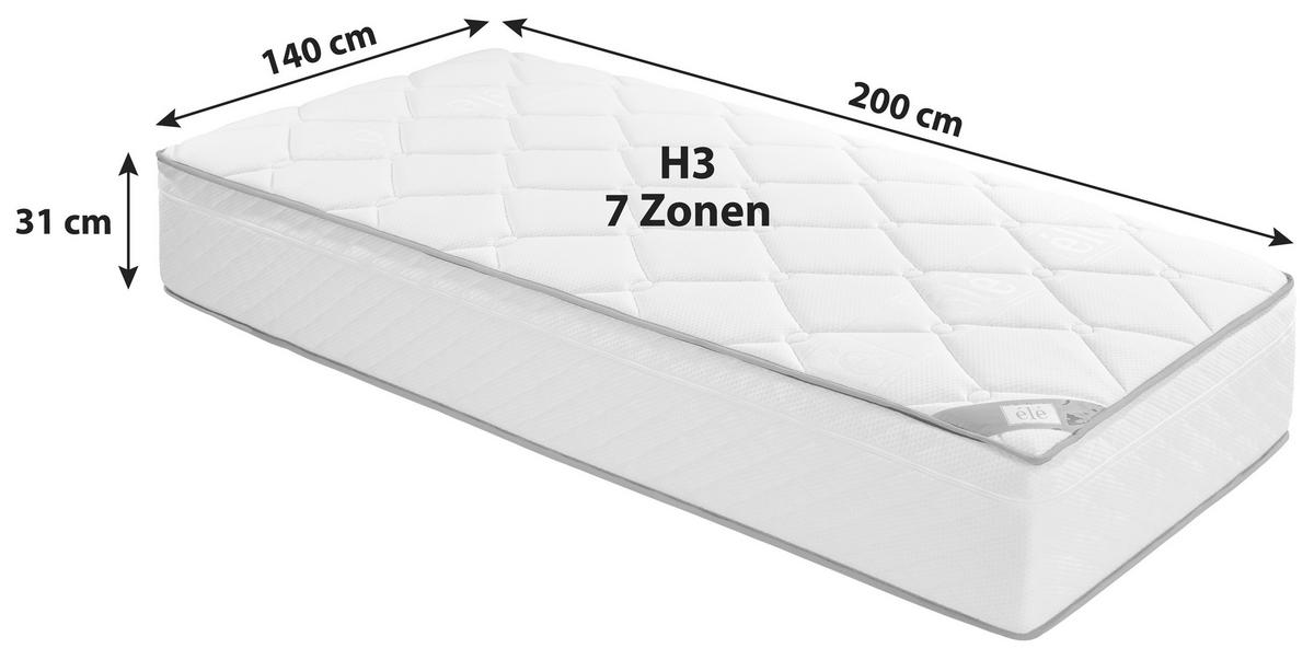 Boxspring Matrac Valerie 140/200 Cm - fehér, textil (140/200cm) - Ele