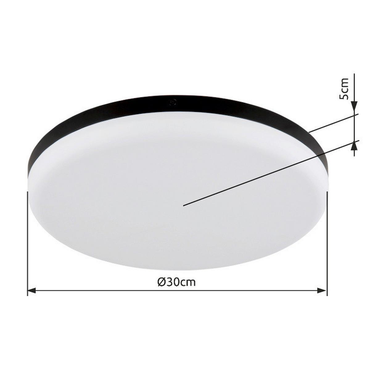 LED-Deckenleuchte Matthew Schwarz Weiß D: 30 cm - Schwarz/Weiß, KONVENTIONELL, Kunststoff (30/5cm) - Globo