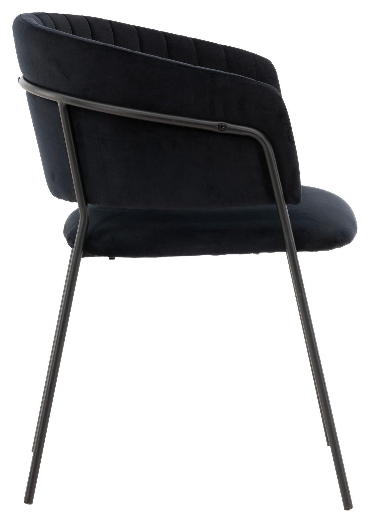 Stuhl-set Selma Schwarz B: 54 Cm - Schwarz, Design, Textil/Metall (54/82/58cm) - Livetastic