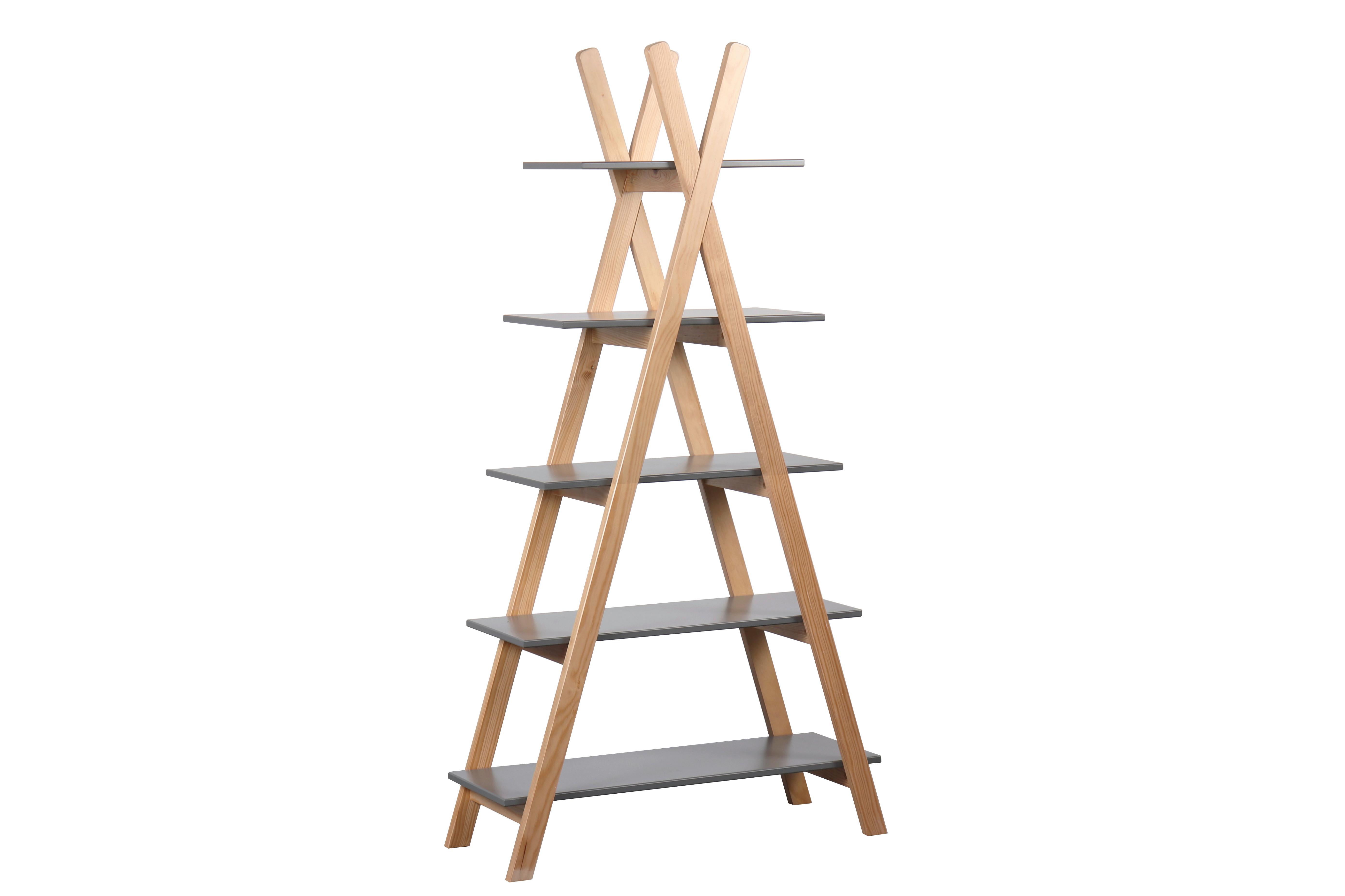 REGAL Naturfarben/Grau B: 90cm - Naturfarben/Grau, Design, Holz/Holzwerkstoff (90/170/35cm) - Livetastic