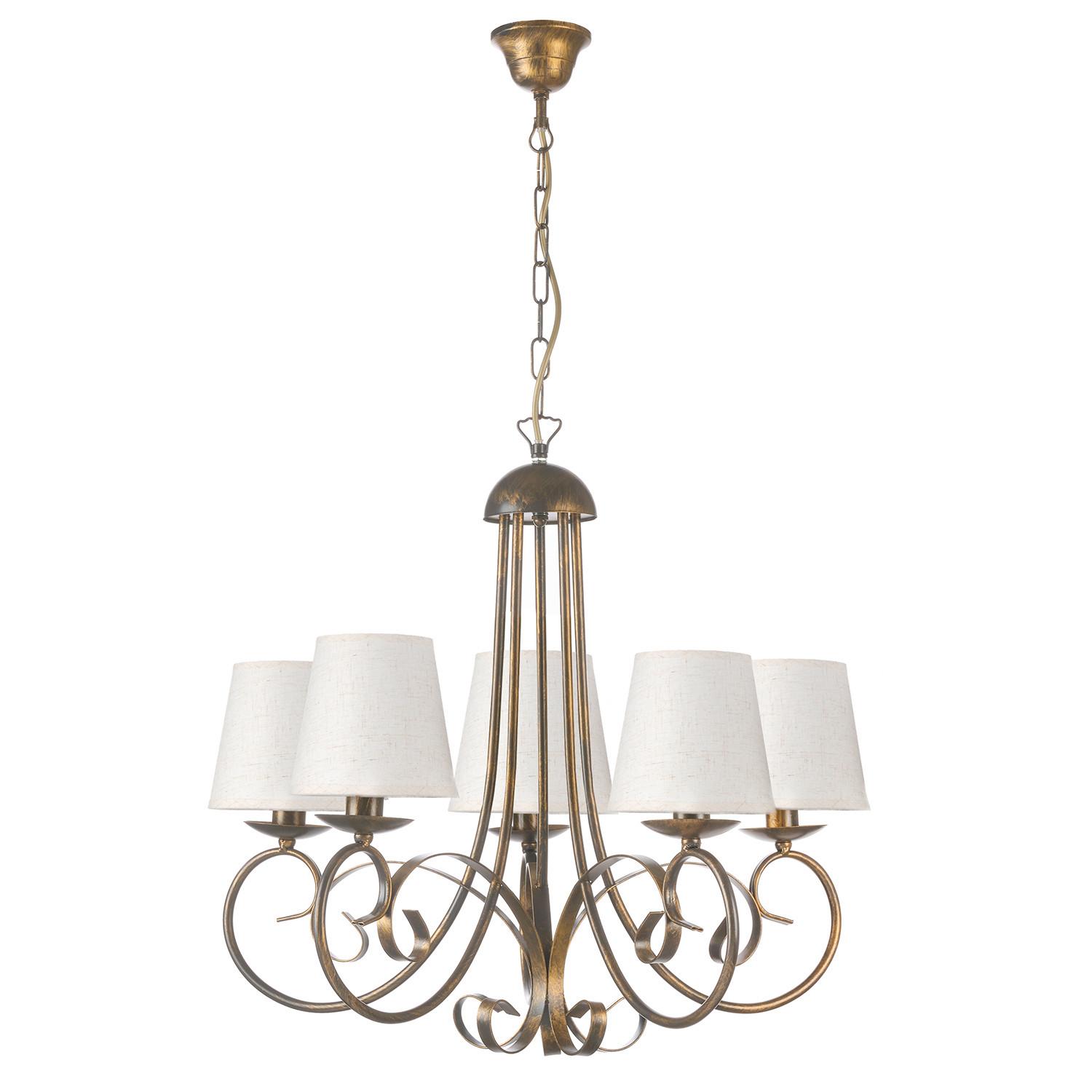 Kronleuchter Bronzefarben Weiß Hg L: 70 cm