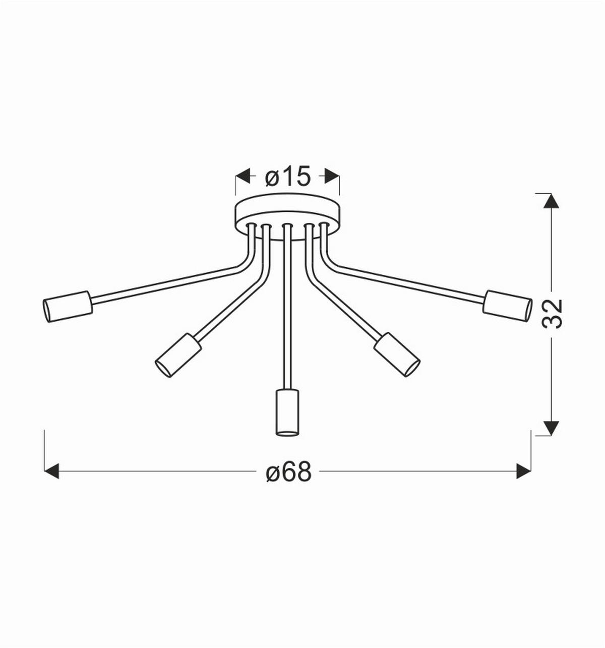 Deckenleuchte 35-79268 Tiara - Schwarz, KONVENTIONELL, Metall (68/15/32cm)