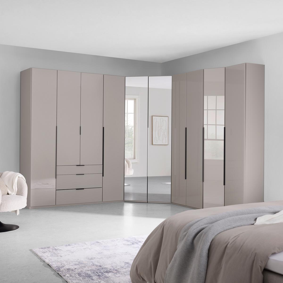 Šatní skříň NEW YORK - šedá/černá, Konvenční, kov/kompozitní dřevo (120/236/120cm)