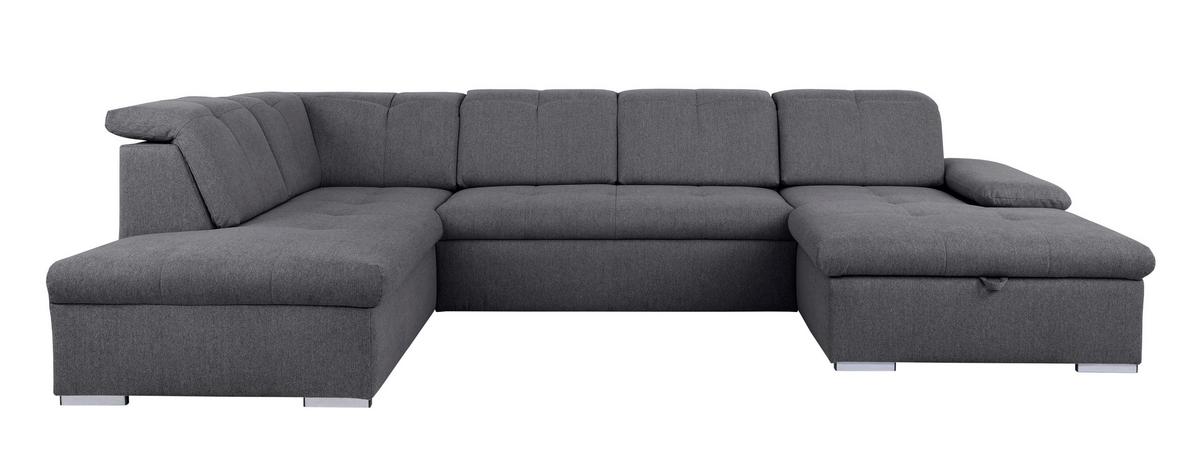 Wohnlandschaft Ramzes Dunkelgrau U: 215x328x173 cm - Dunkelgrau/Beige, Design, Textil (215/328/173cm) - MID.YOU