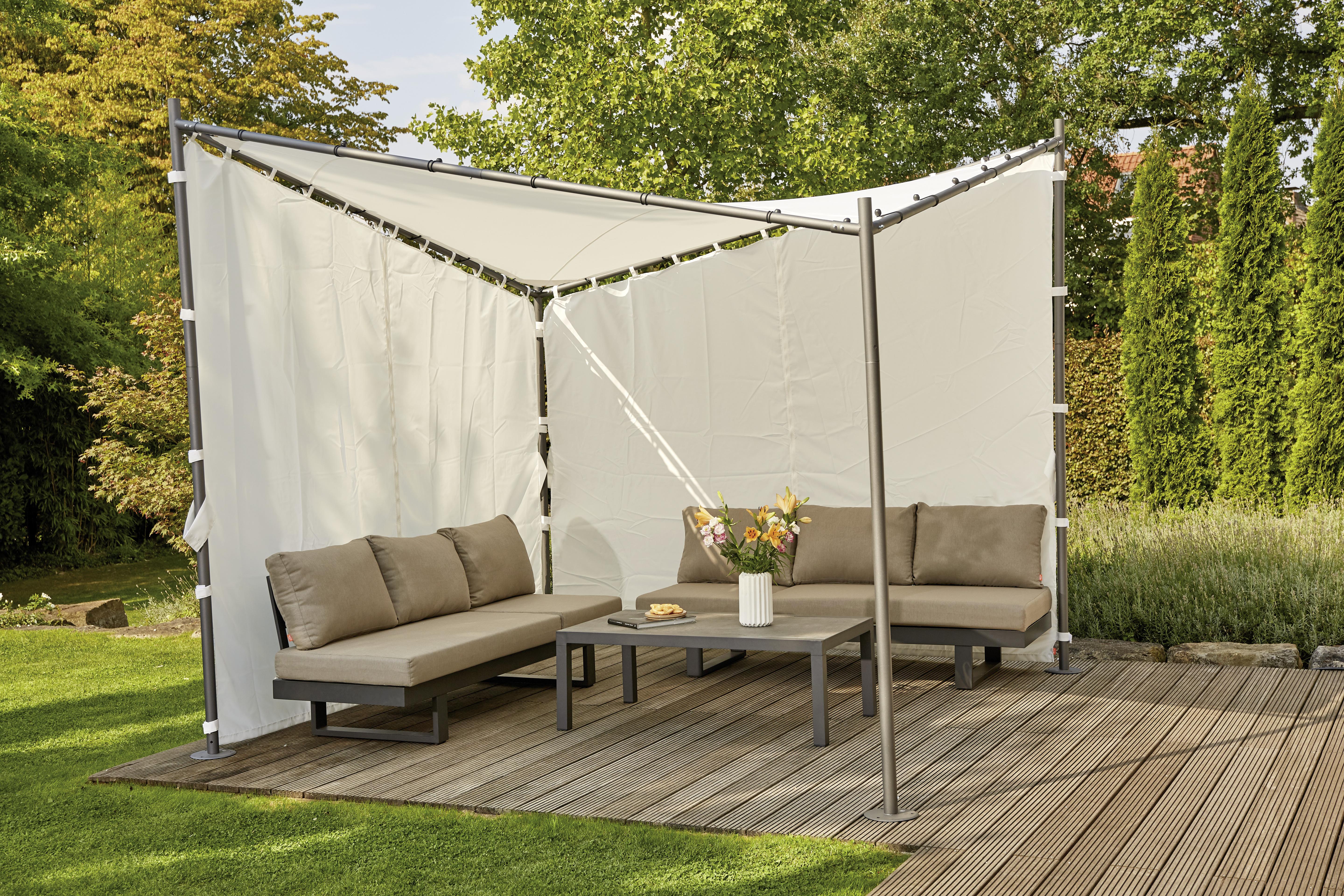 Pavillon-Seitenteil Berlino B: 300 cm, 2--Teilig. - Weiß, KONVENTIONELL, Textil (300/256cm) - Siena Garden
