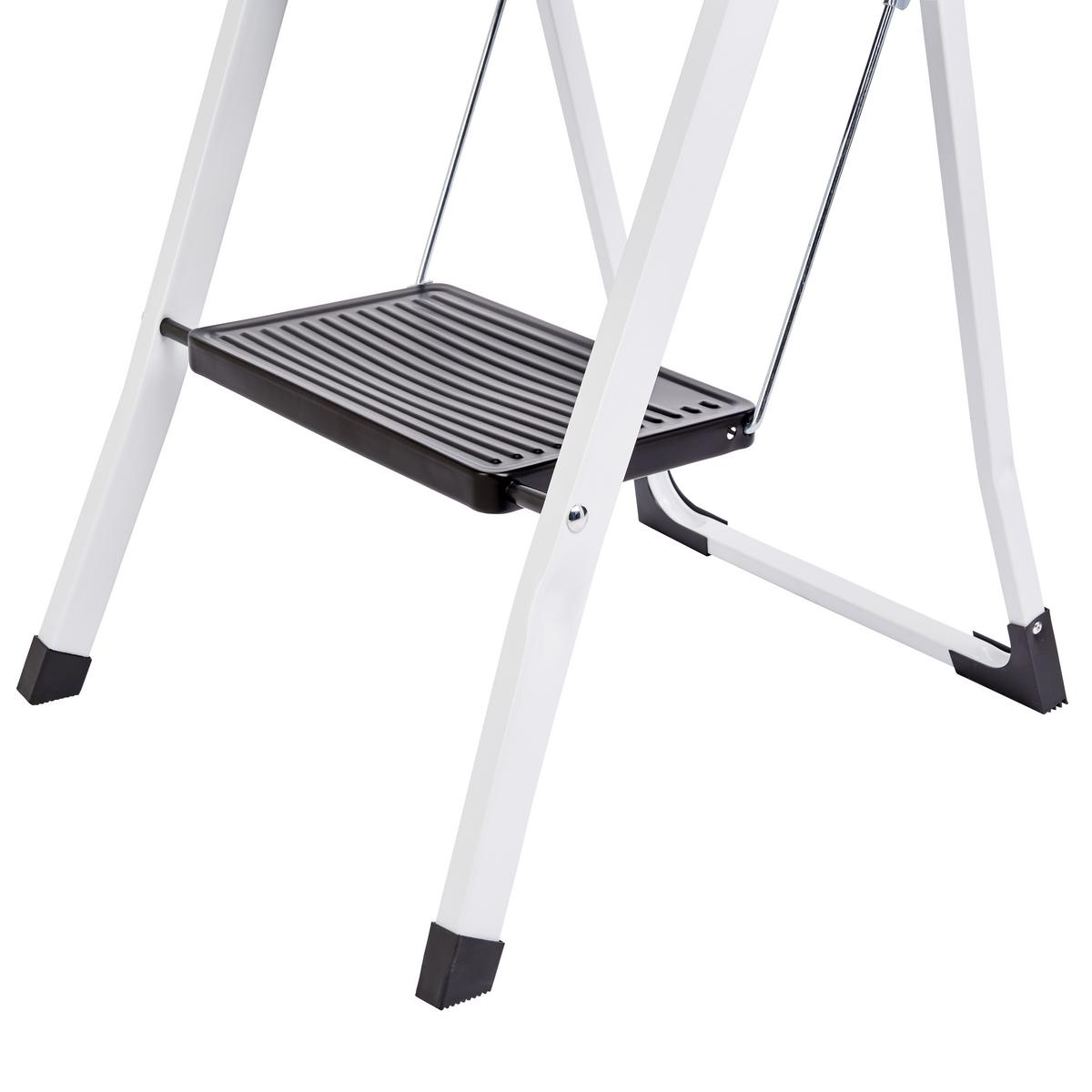 Klapptritt Hagen Mit Zwei Stufen, Bis 150 Kg - Schwarz/Weiß, Kunststoff/Metall (46,5/81/54cm) - Homezone