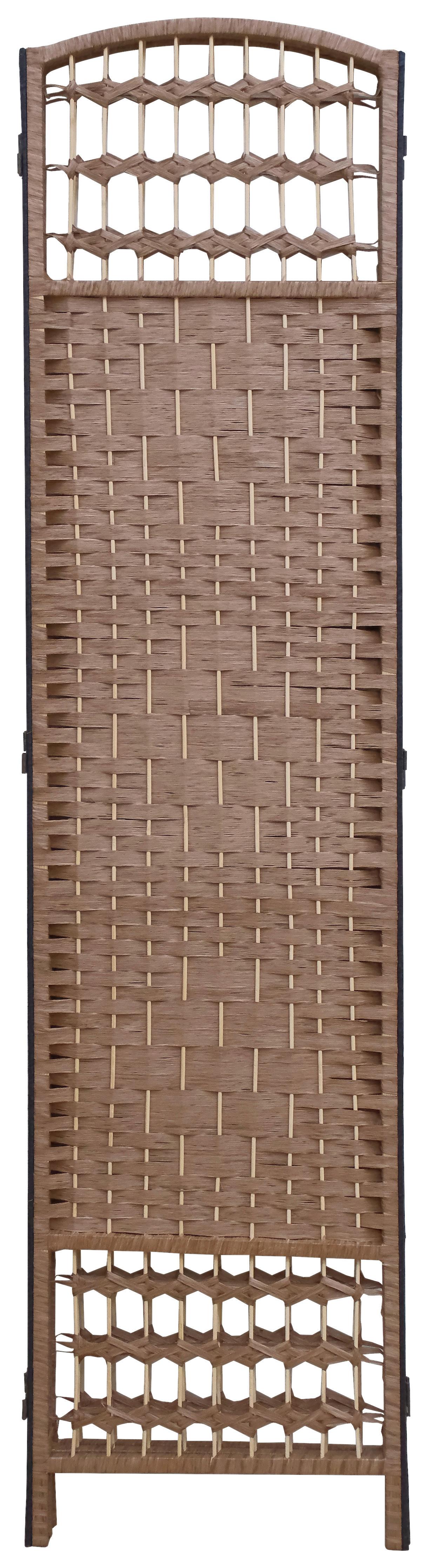 Paraván Bettina 2 - bézs/fekete, Modern, természetes anyagok/fa (125/170/1.8cm)