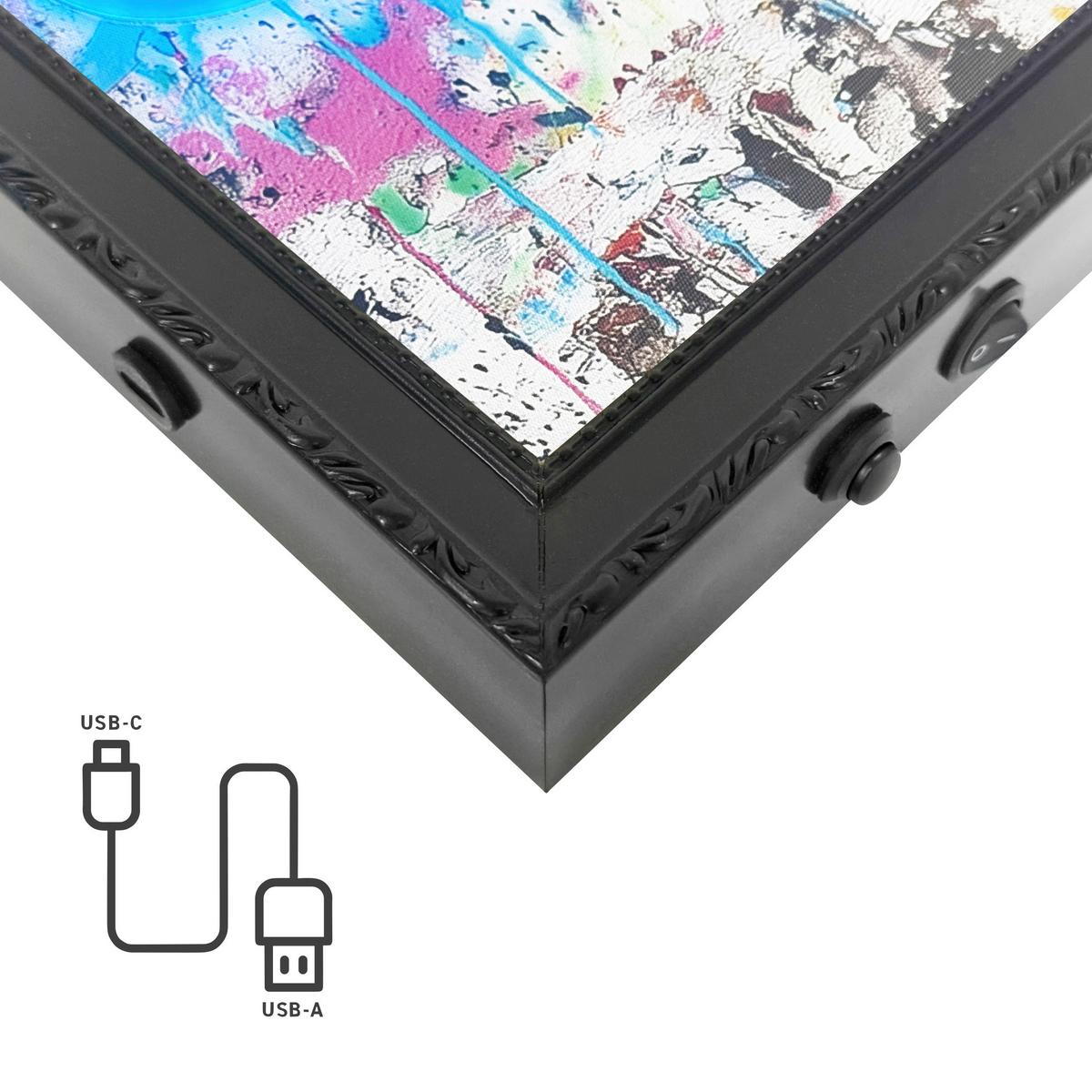 LED-Bild Neon Black Sneaker - Multicolor/Schwarz, Basics, Holzwerkstoff/Kunststoff (50/70/3,5cm)