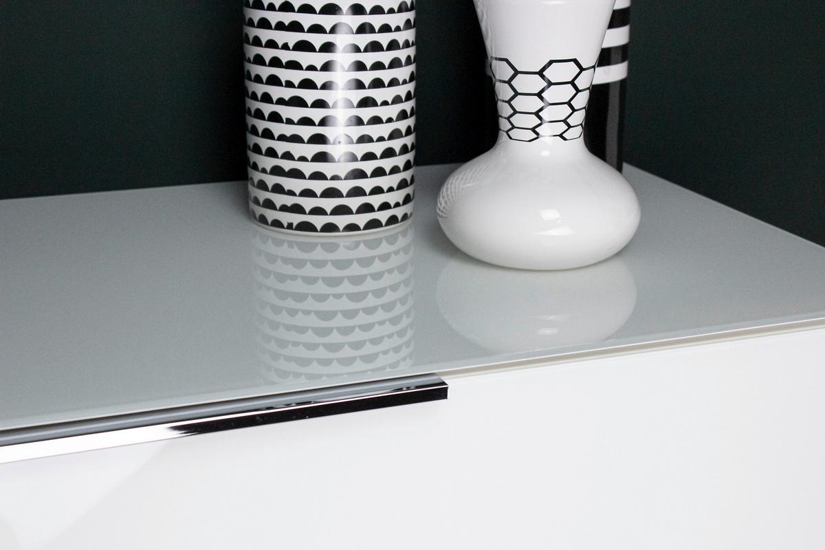 KOMODA OAKLAND - bílá/černá, Moderní, kov/kompozitní dřevo (83/102/42cm) - Premium Living