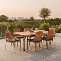 GARTENSET KEROS - Silberfarben/Naturfarben, MODERN, Holz/Textil - Gardenson