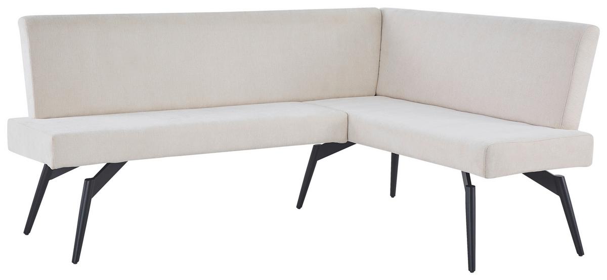 Eckbank Tinos Beige, S: 190x150 cm - Beige/Schwarz, KONVENTIONELL, Textil/Metall (190/150cm) - MID.YOU