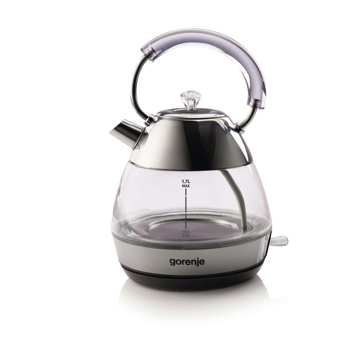 WASSERKOCHER 2200W, 1,7 Liter - Edelstahlfarben, Basics, Glas/Metall (19,7/30,4/21,4cm) - Gorenje