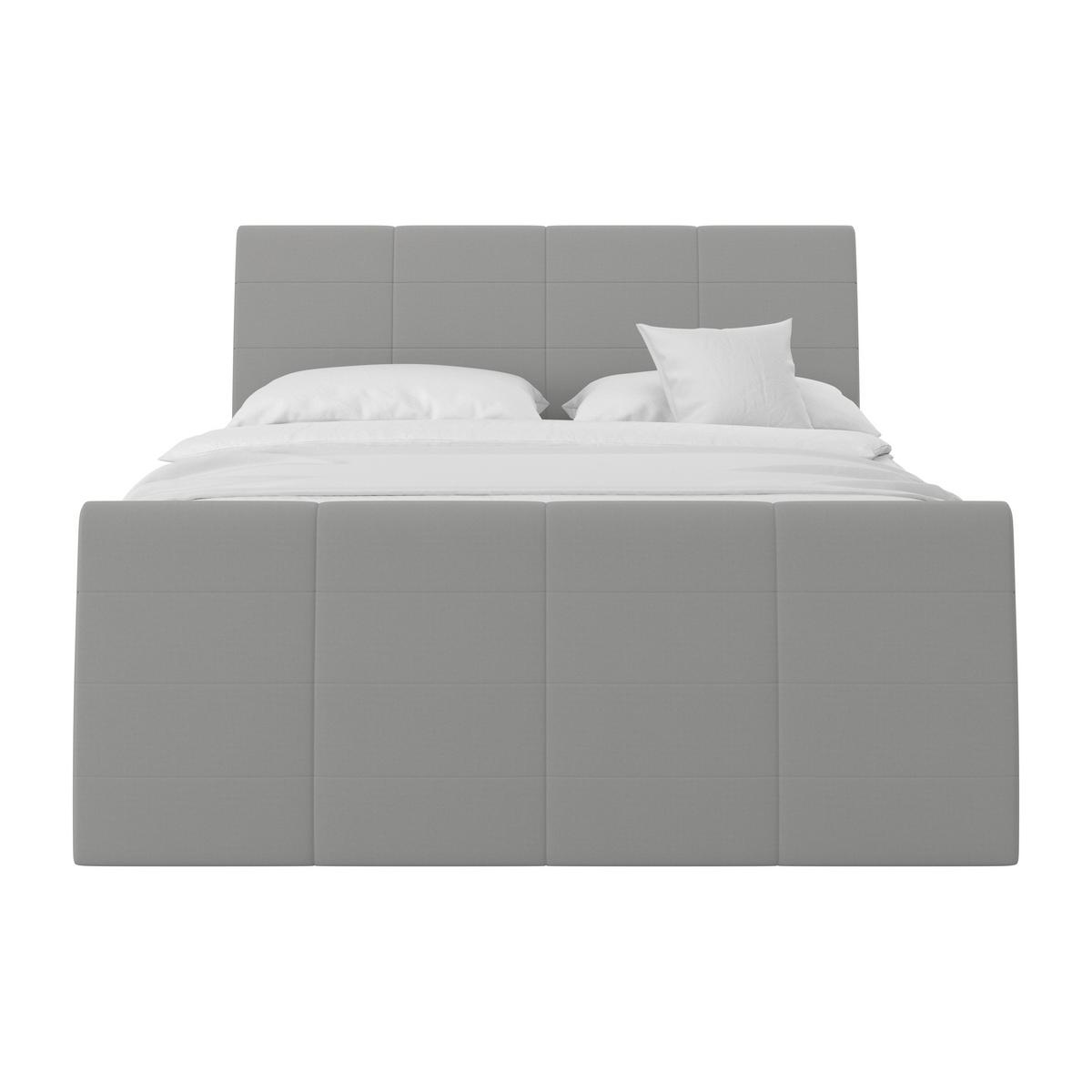 Boxspringbett Libra - Silberfarben/Schwarz, KONVENTIONELL, Textil (160/200cm)