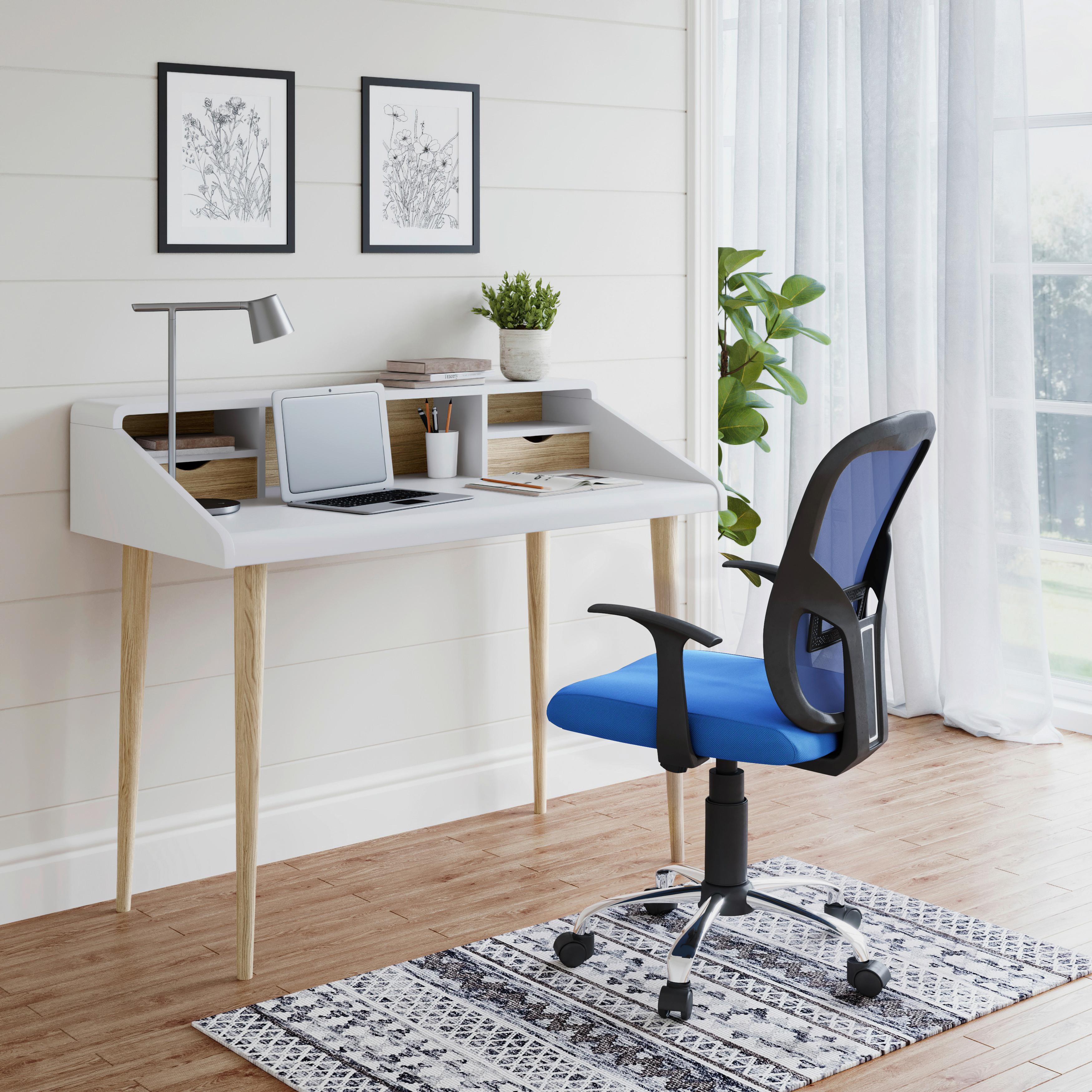 Drehstuhl Tampa Blau B: 62 Cm - Blau/Silberfarben, Design, Kunststoff/Textil (62/109/62cm) - MID.YOU