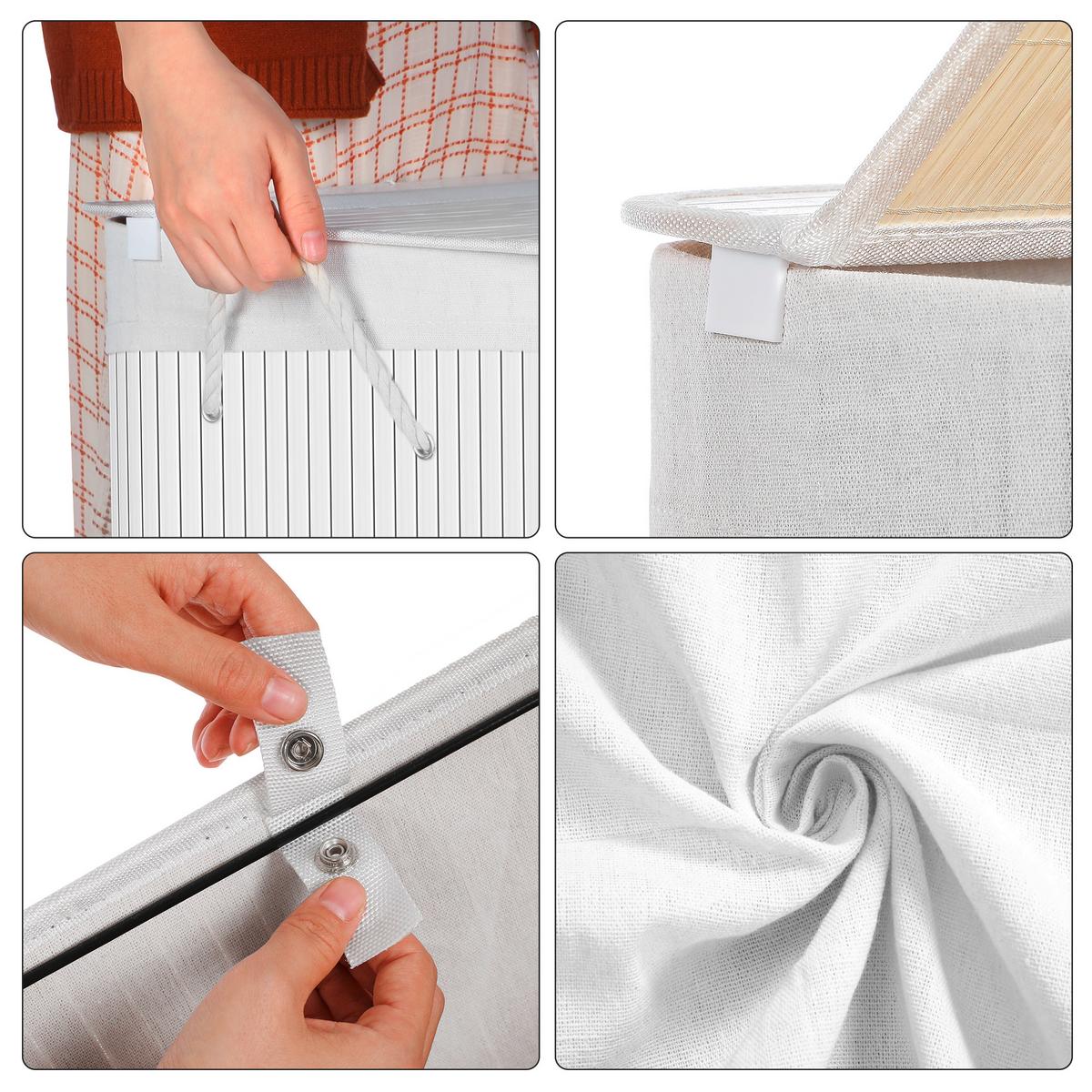 Wäschekorb Weiß B: 51,5 Cm - Weiß, Basics, Naturmaterialien/Textil (51,5/61,5/31,5cm)