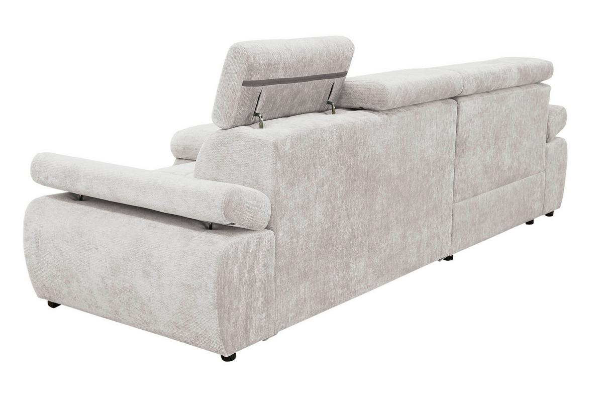 Rohová sedačka VEGAS, levá, světle šedá žinylka - černá/světle šedá, Design, dřevo/textil (173/294cm)